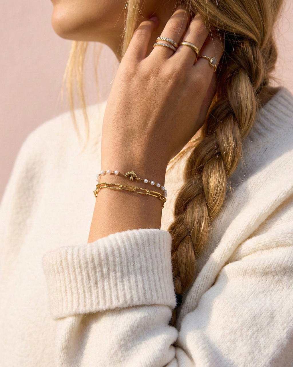 Teresa Layered Pearl Chain Bracelet