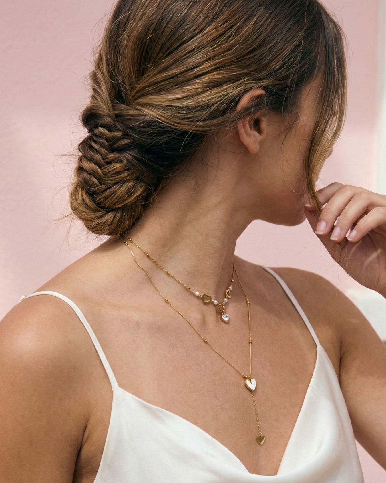 Double Heart Layered Necklace