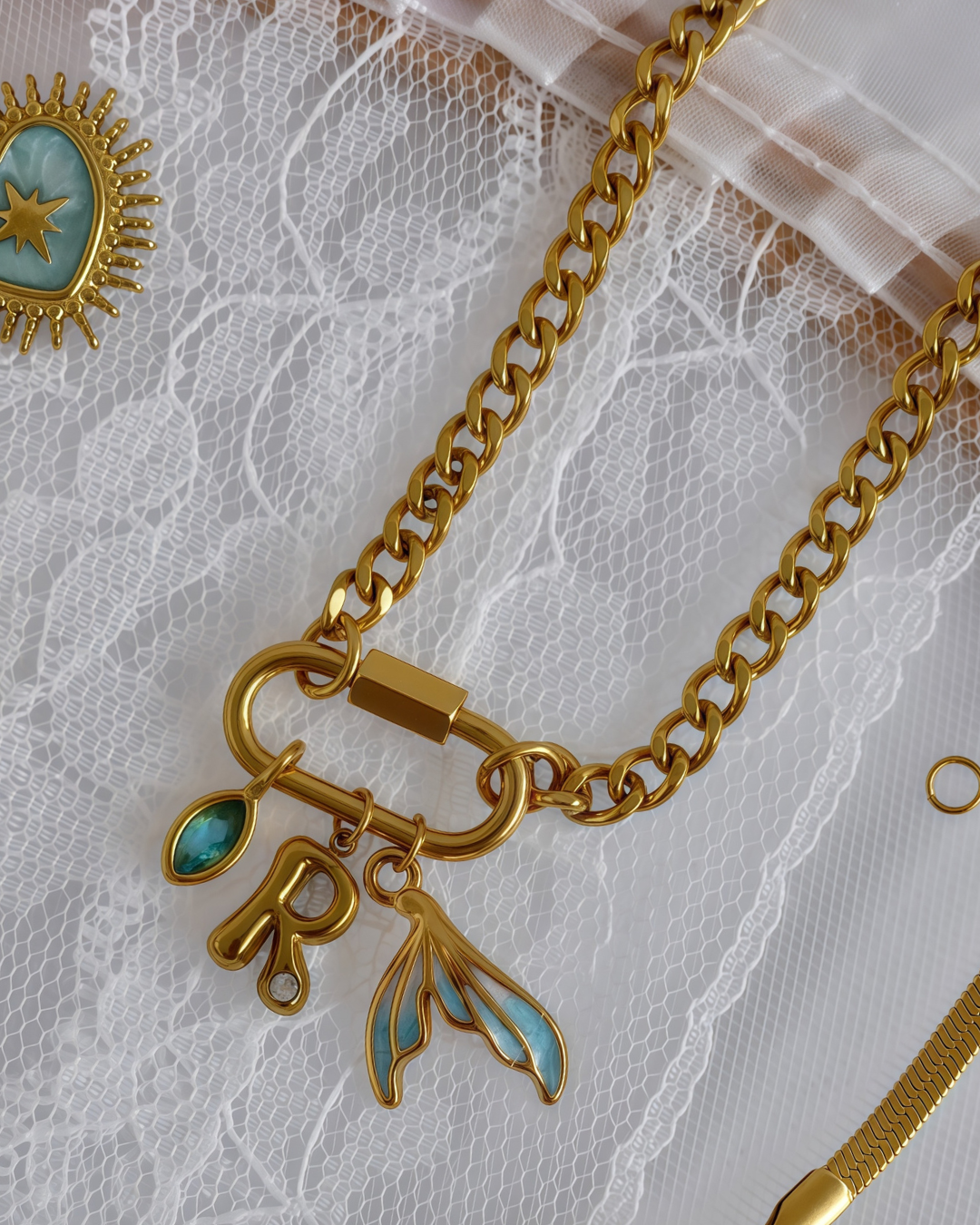 Curb Chains - Charms  Necklace
