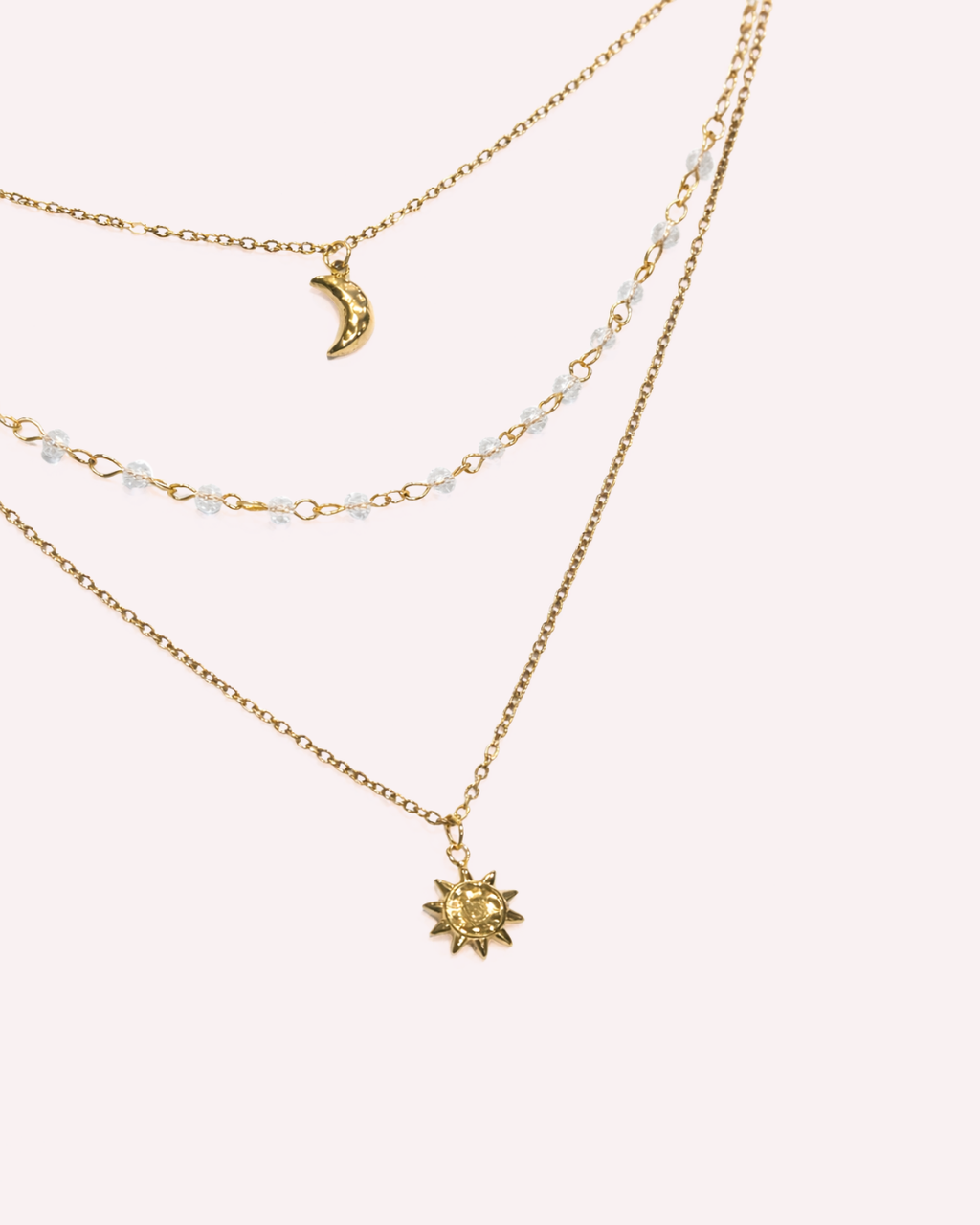 Selene Layered Crystal Chain Necklace