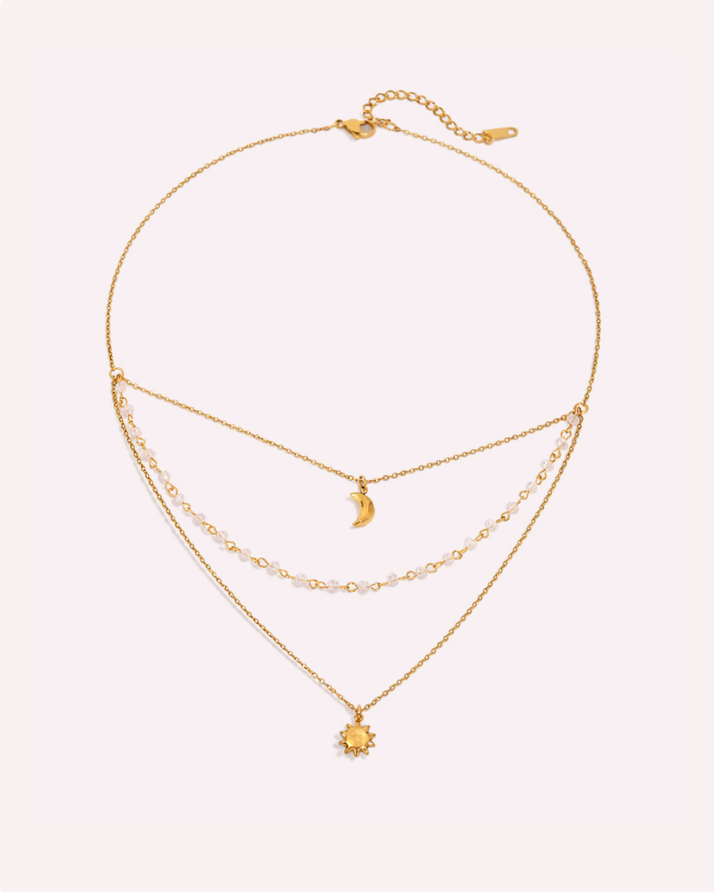 Selene Layered Crystal Chain Necklace