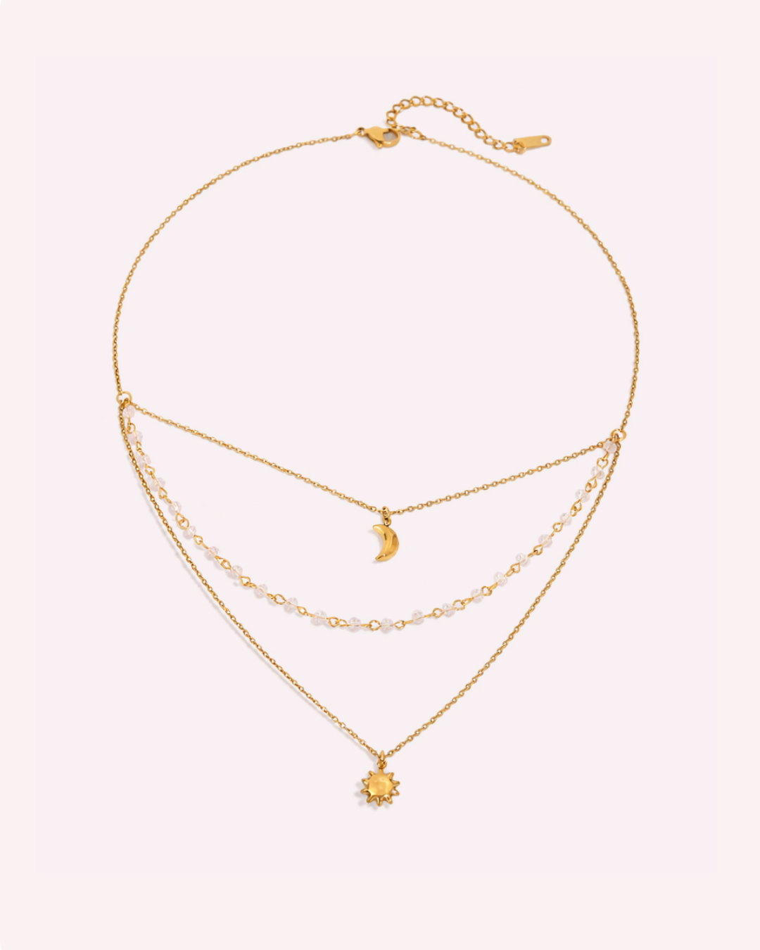 Selene Layered Crystal Chain Necklace