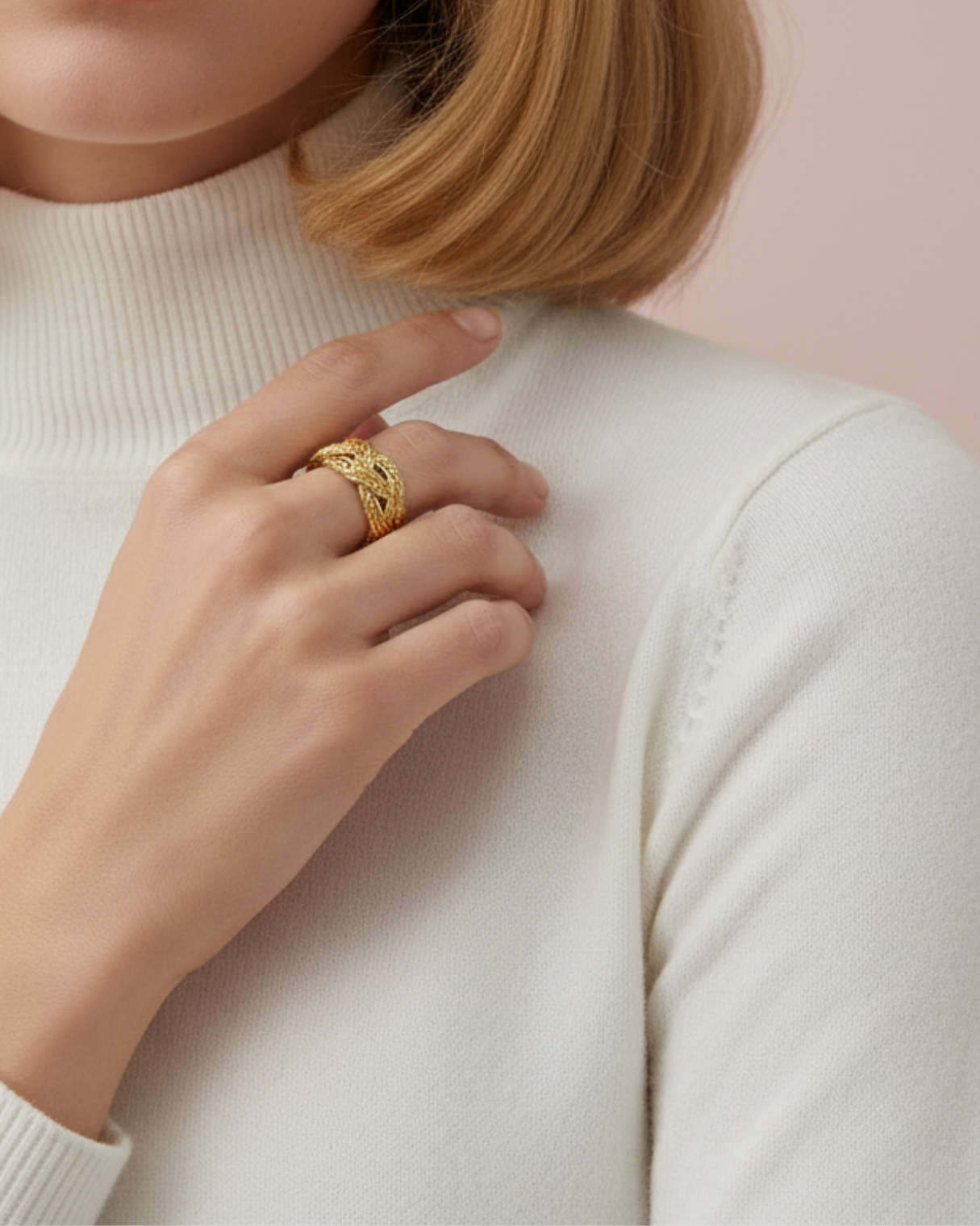 Twisted Rope Gold Band Ring