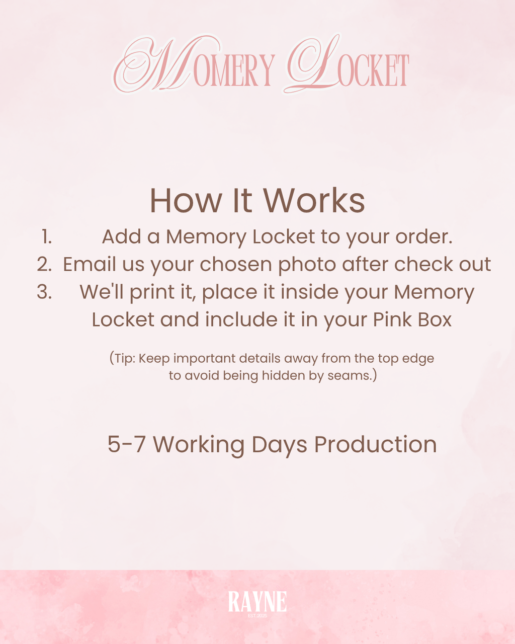 Memory Locket ( Jewellery order Add-on Only)