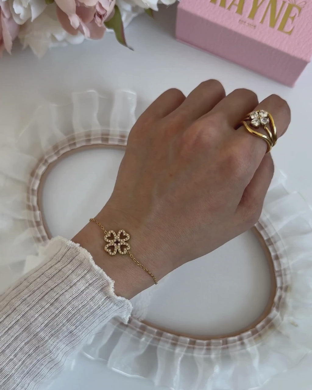 Crystal Clover Bracelet